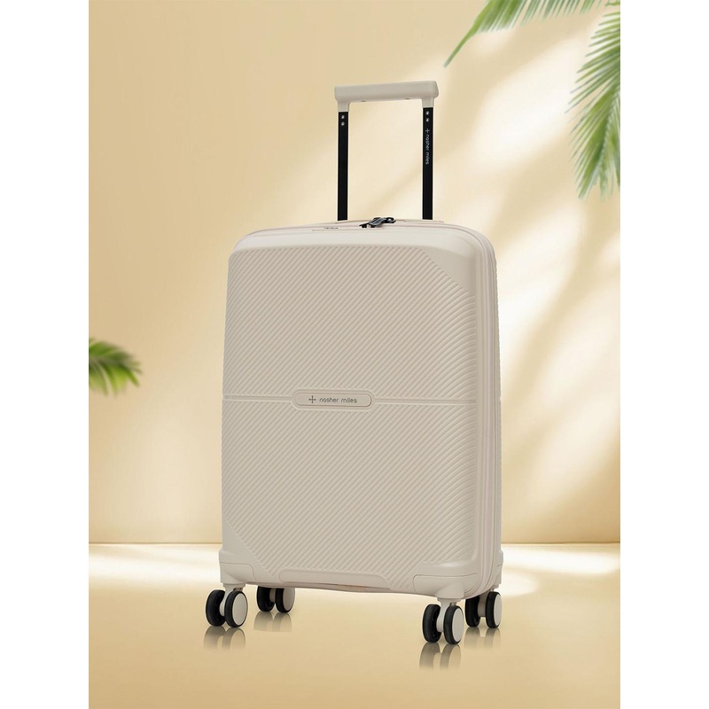 Nasher Miles Hawaii Polypropylene TSA Lock Cabin White Trolley Bag – 20 Inch (55 cm)