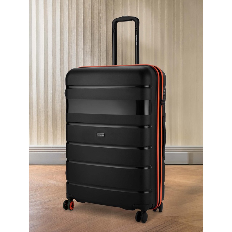 Nasher Miles Jupiter Hard-Sided Polypropylene Large Black Trolley Bag – 28 Inch (75 cm)