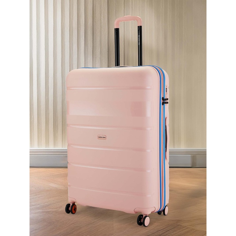 Nasher Miles Jupiter Hard-Sided Polypropylene Large Peach Trolley Bag – 28 Inch (75 cm)