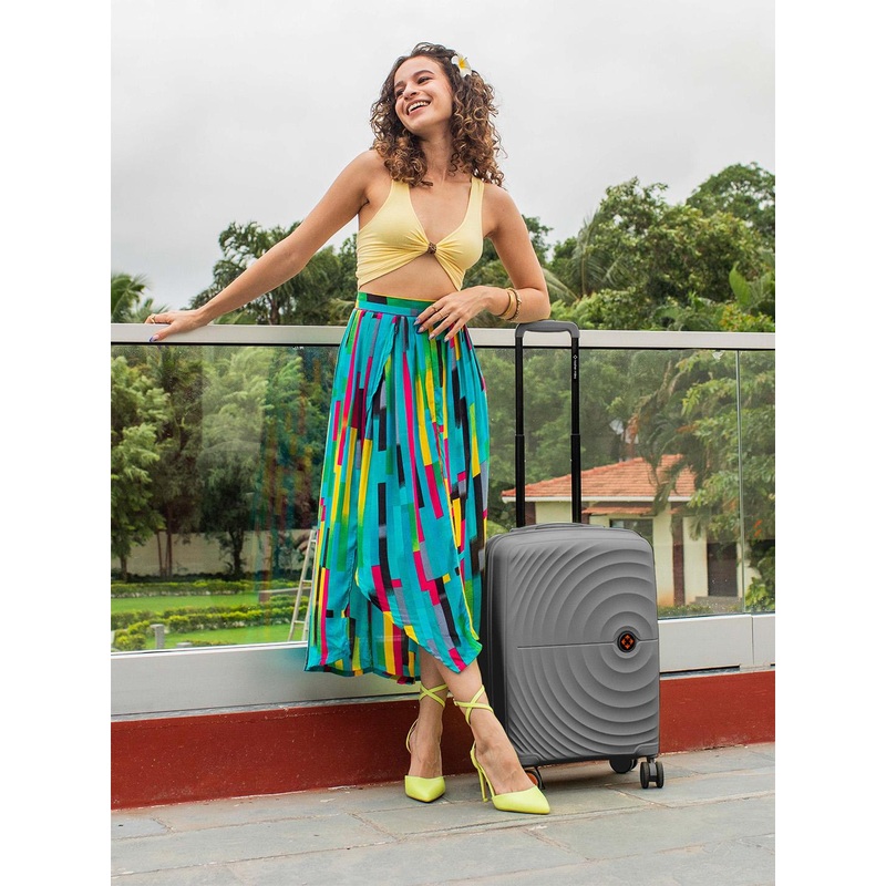 Nasher Miles Seattle Hard-Sided Polypropylene Cabin Grey Trolley Bag – 20 Inch (55 cm)