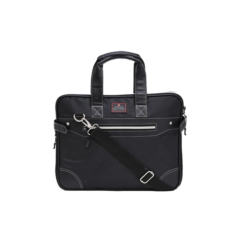 SWISS MILITARY Unisex Black Solid Formal Laptop Bag