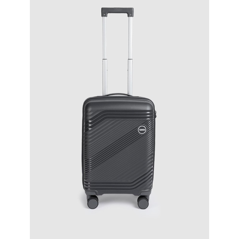 Teakwood Leathers STRIPES Textured Hard Sided Cabin Size Trolley Bag 38 L