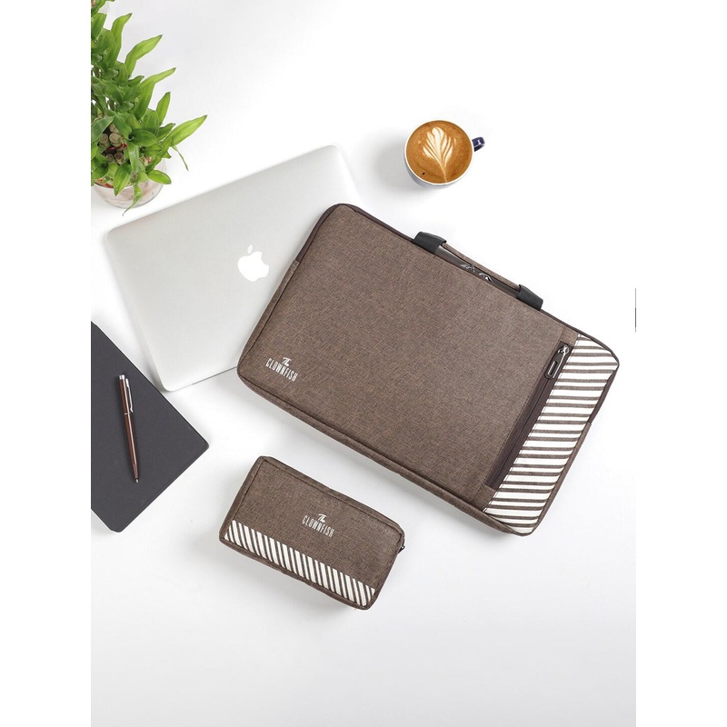 THE CLOWNFISH Rex and Scholar Solid Laptop Sleeve with Pouch