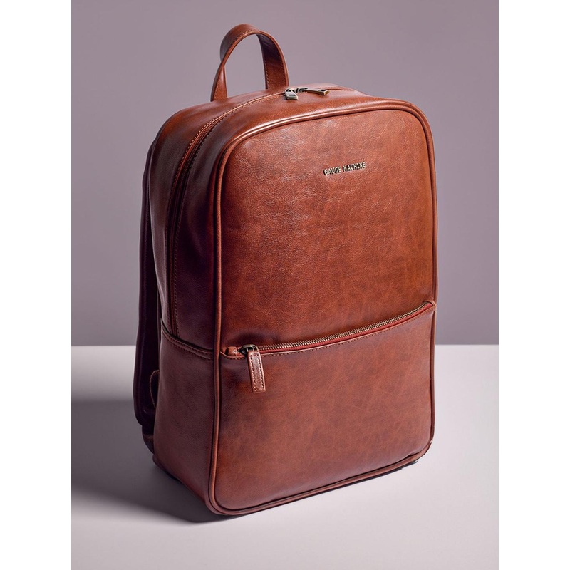 Gauge Machine Tan Backpack with Front Pocket
