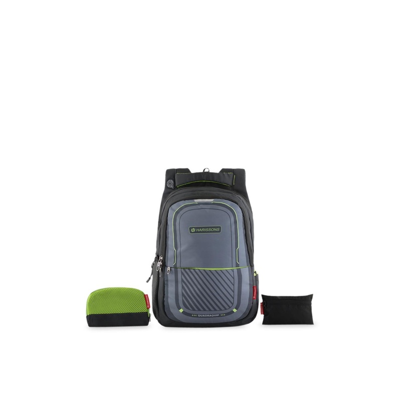 Harissons Unisex Grey Solid Laptop Backpack with Reflective Strip