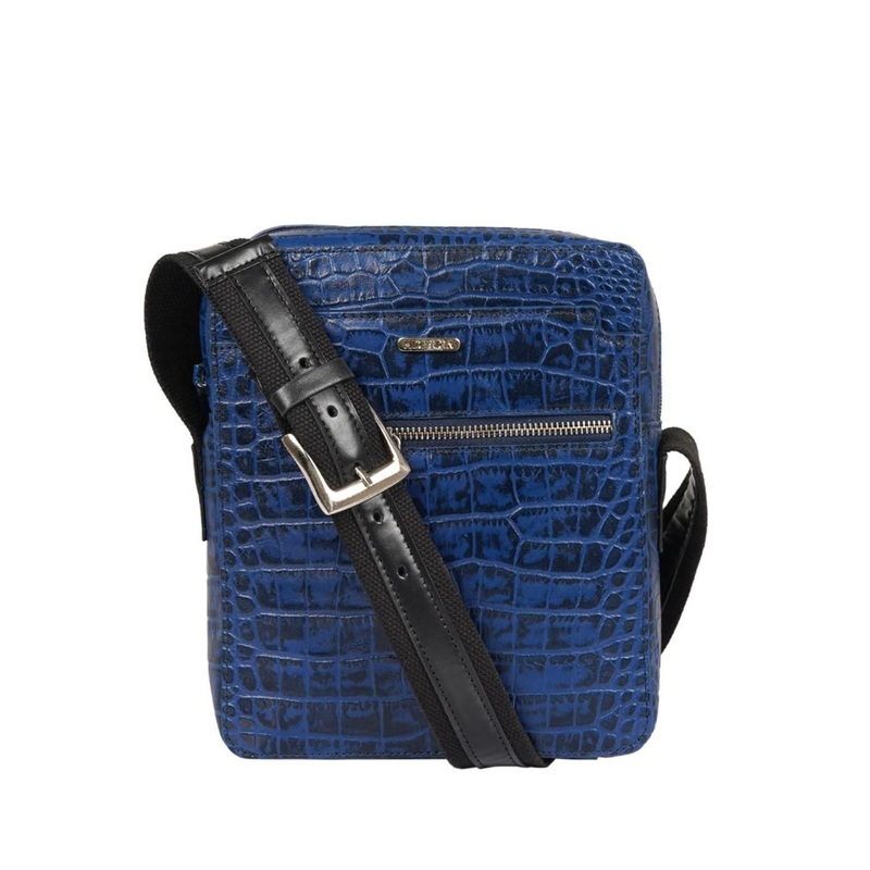 Hidesign Men Textured Leather Messenger Bag