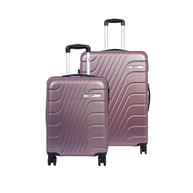 Luggero ETERNAL Unisex Set Of 2 Textured Hard Sided 360-Degree Rotation Large Trolley Bags