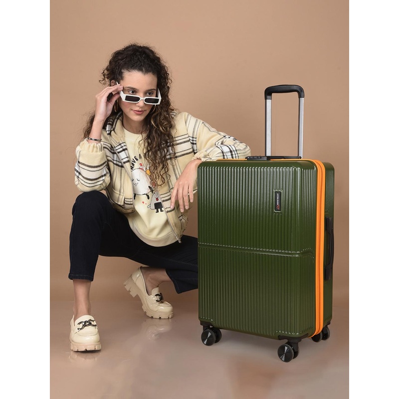 MOVE-MEANT Glide Hard Sided Compression Straps Medium Trolley Bag