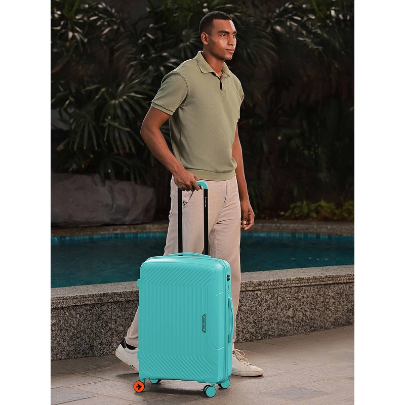 Nasher Miles Coorg Hard-Sided Polypropylene Medium Teal Trolley Bag – 24Inch 65cm