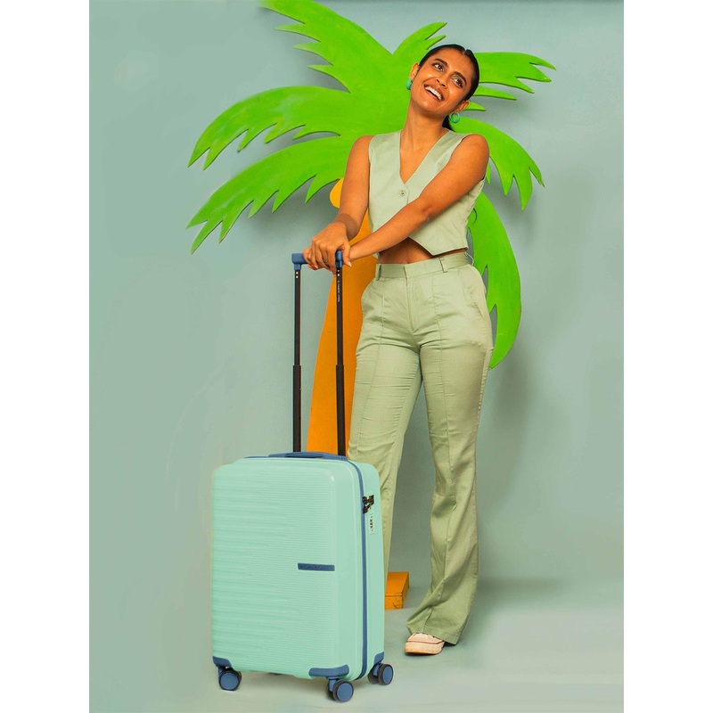 Nasher Miles Havelock Polypropylene TSA Lock Cabin Cyan Green Trolley Bag – 20 Inch 55 cm