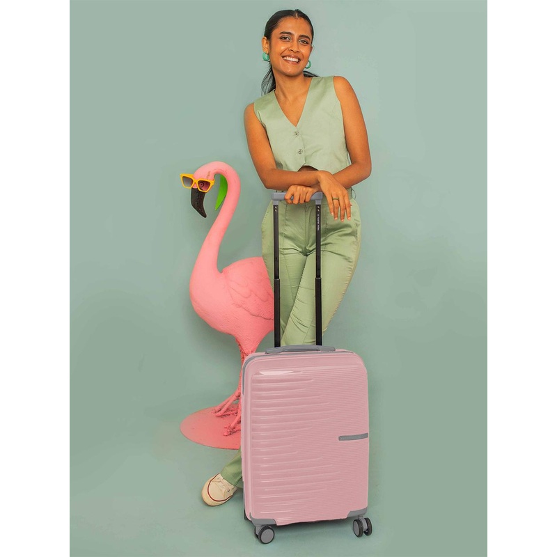Nasher Miles Havelock Polypropylene TSA Lock Cabin Pink Trolley Bag – 20 Inch (55 cm)