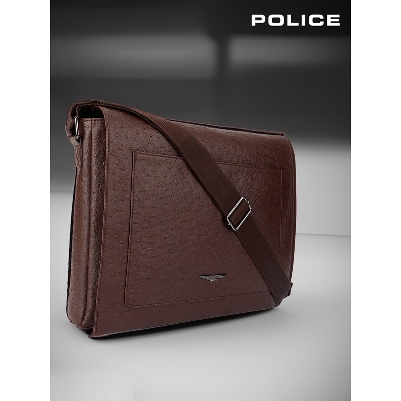 Police Unisex Vegan Leather Messenger Bag