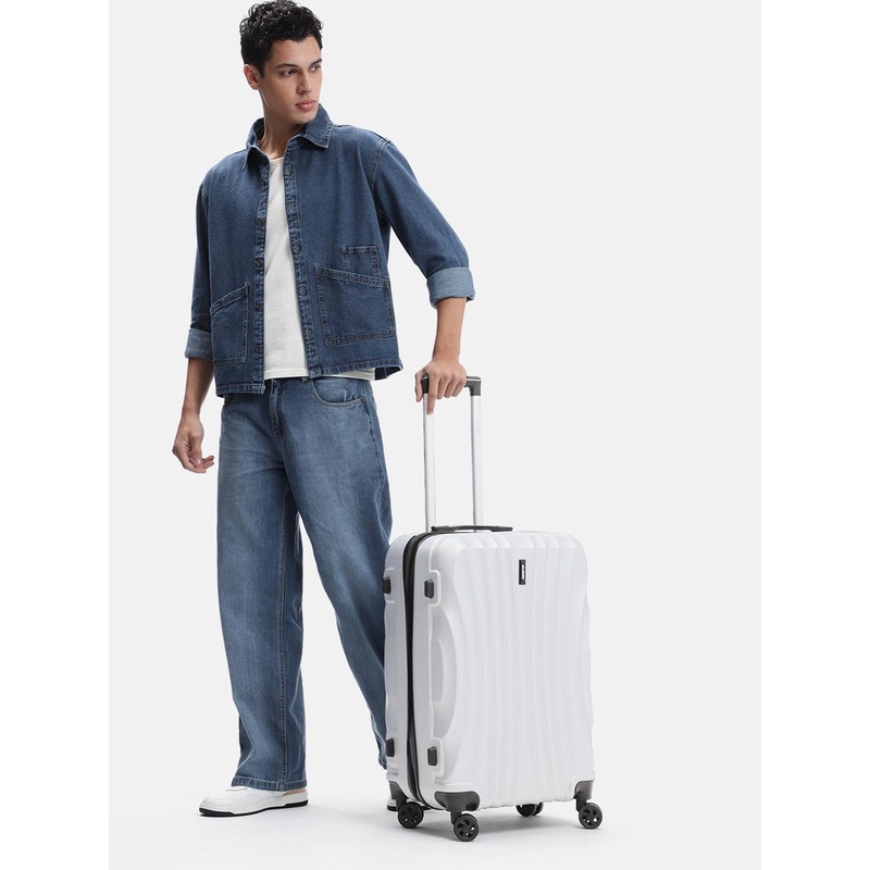 Roadster Textured Hard-Sided Medium Trolley Suitcase 55L