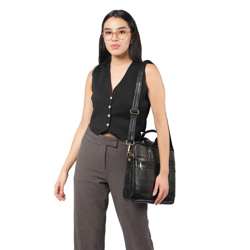 Style Shoes Unisex Leather Textured Laptop Bag