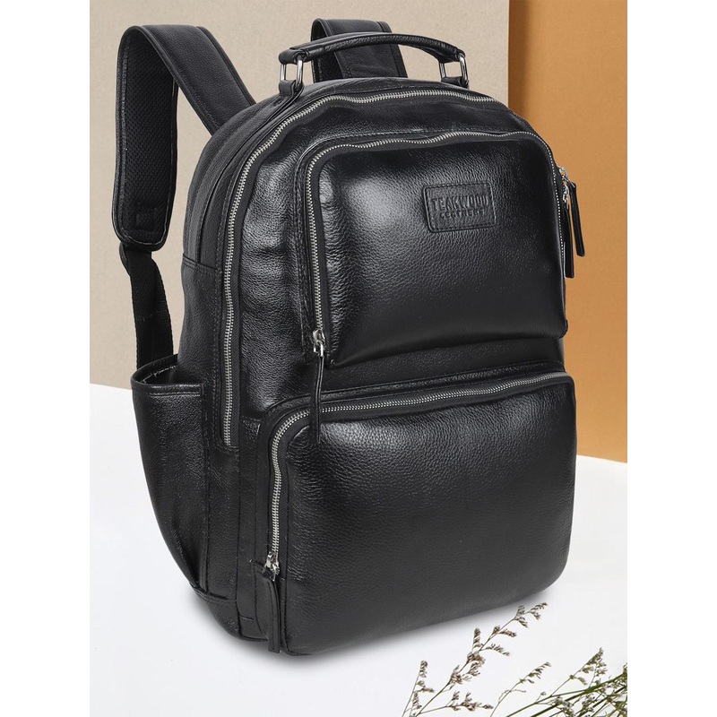 Teakwood Leathers Unisex Black Backpacks