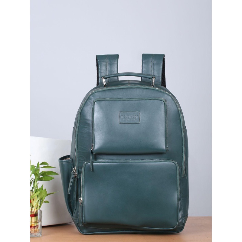 Teakwood Men Upto 15 Inch Solid Leather Backpack