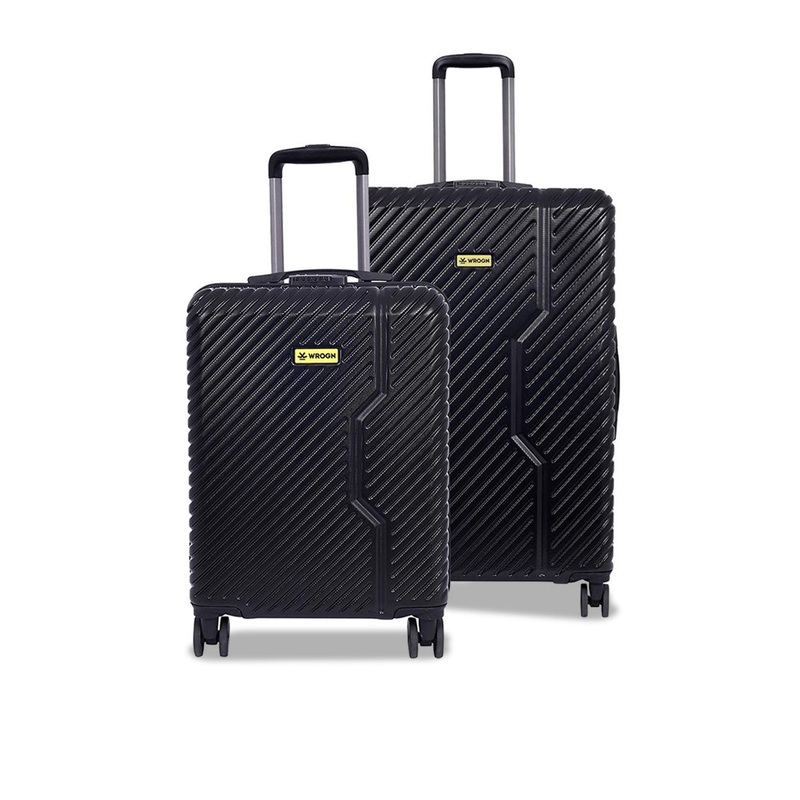 WROGN Set Of 2 Hard-Sided Large & Cabin Trolley Bag