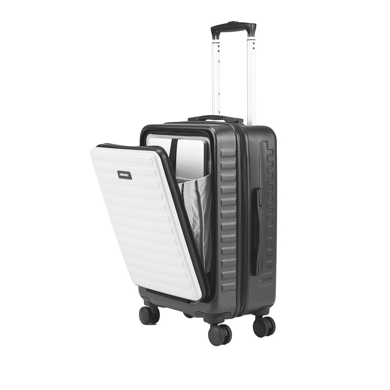 Assembly Colourblocked Hard-Sided Cabin-Sized Trolley Suitcase 40L
