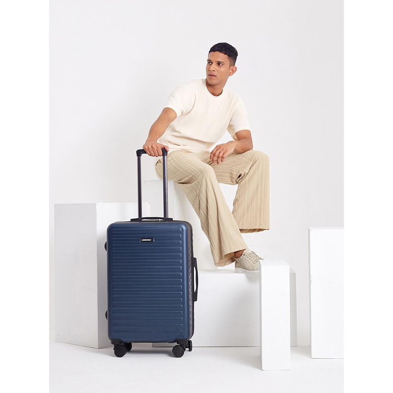 Assembly Textured 360 Degree Rotation Hard Medium-Sized Trolley Bag 60L