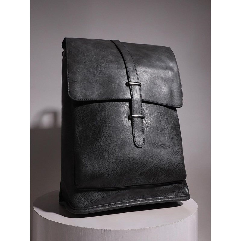 French Accent Men The City Explorer Textured Leather Laptop Backpack – Up to 18 inch