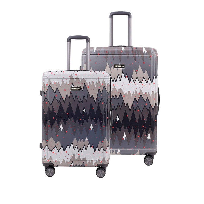 Killer Set Of 2 Printed Hard-Sided Large & Medium Trolley Bag