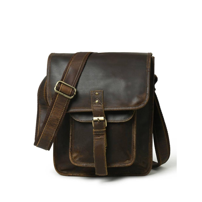 MaheTri Men Urban Daily Leather Messenger Bag