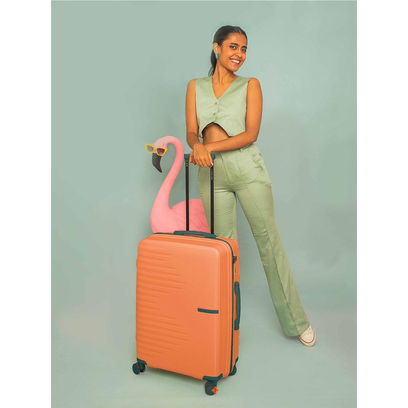 Nasher Miles Havelock Polypropylene TSA Lock Medium Orange Trolley Bag – 24 Inch (65 cm)