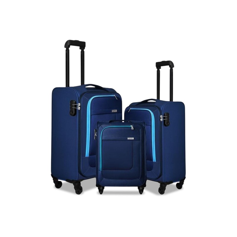 Optima Set Of 3 Unisex Soft Sided Padded Trolley Bag