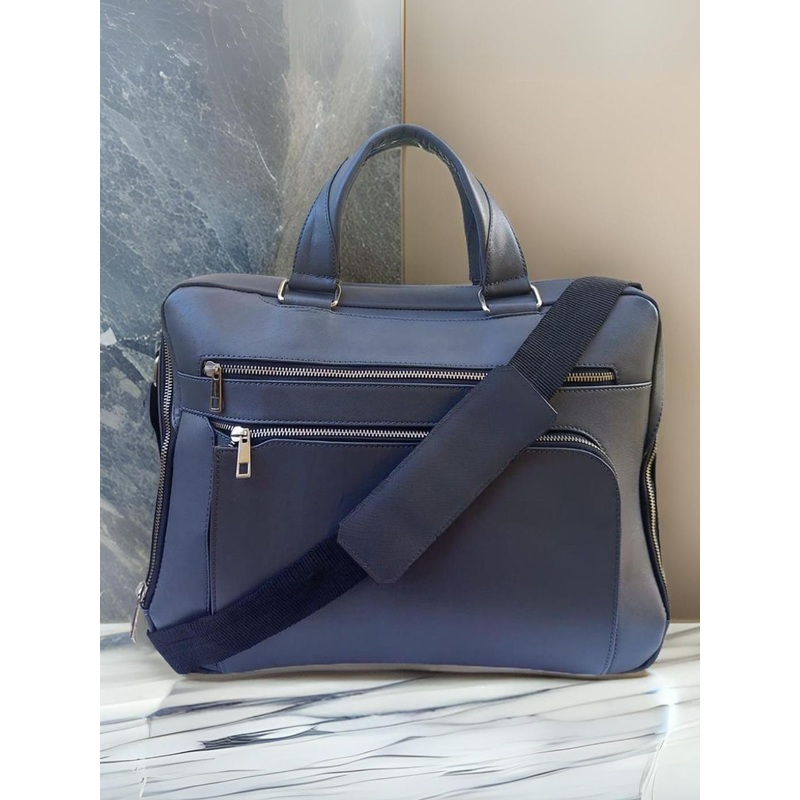 PERKED Solid Leather Structured Handheld Bag