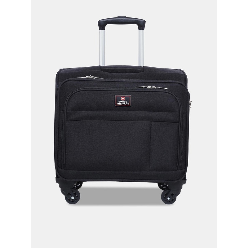 SWISS MILITARY Textured 360 Degree Rotation Soft Overnighter Trolley Bag