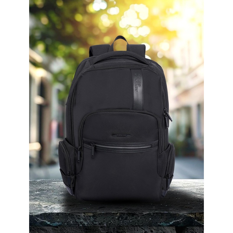 SWISS MILITARY Unisex Solid Laptop Backpack with USB Charging Port