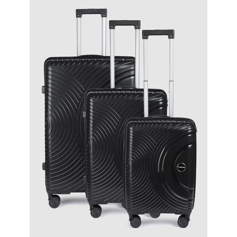 Teakwood Leathers 3Pcs Halfmoon Textured 360-Degree Rotation Hard-Sided Trolley Bags 191L