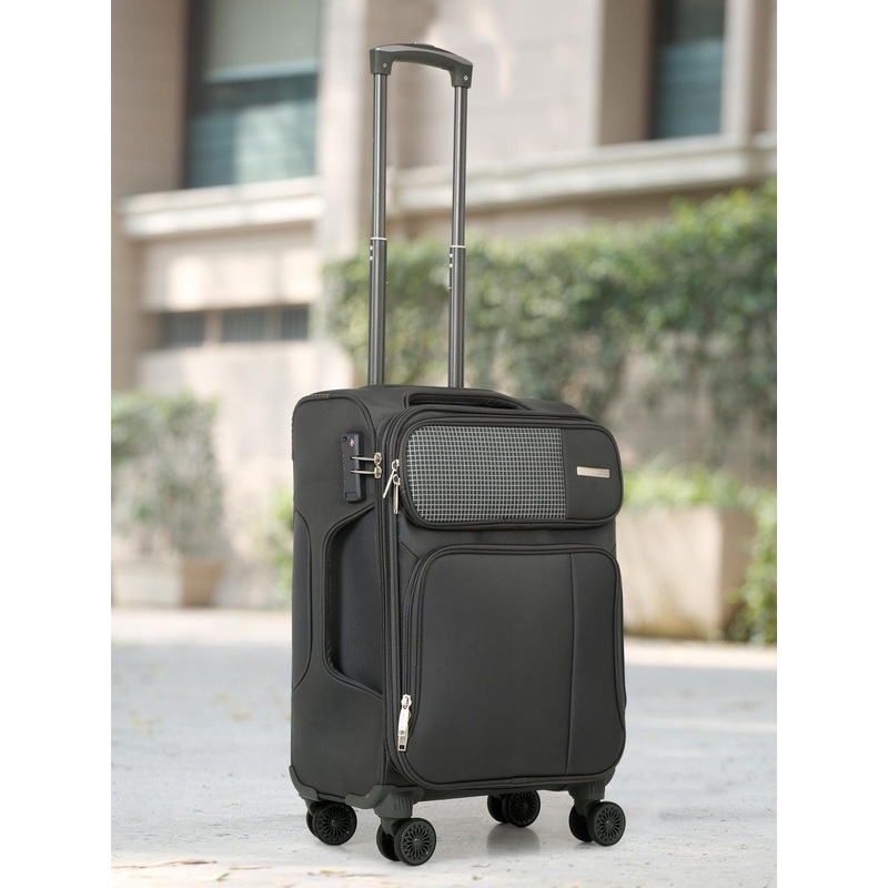 Teakwood Leathers Textured Soft Cabin Trolley Bag