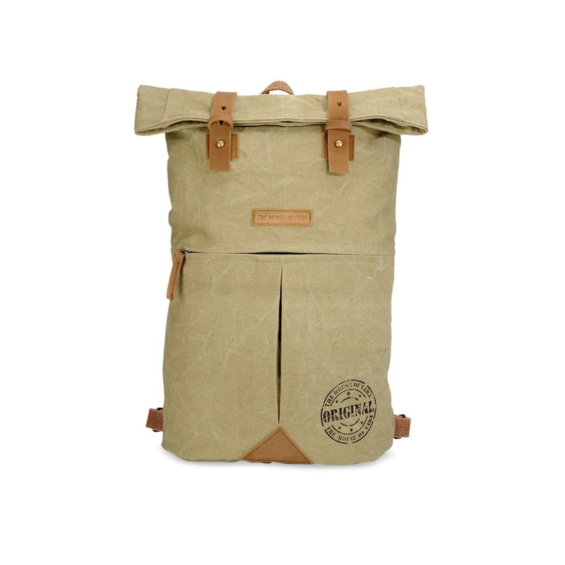The House of Tara Unisex Khaki & Beige Backpack