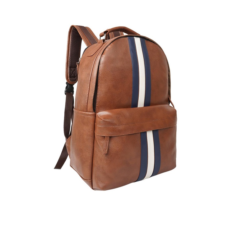 Veneer Striped Vegan Lather Backpack