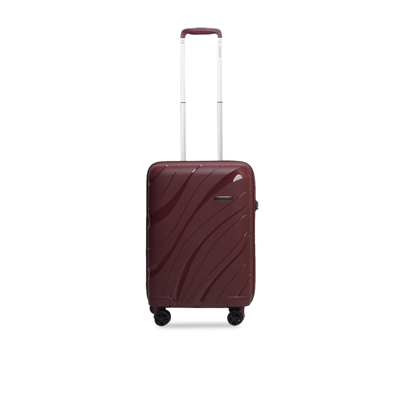 Wildcraft Unisex Red Textured Hard-Side Medium Trolley Suitcase