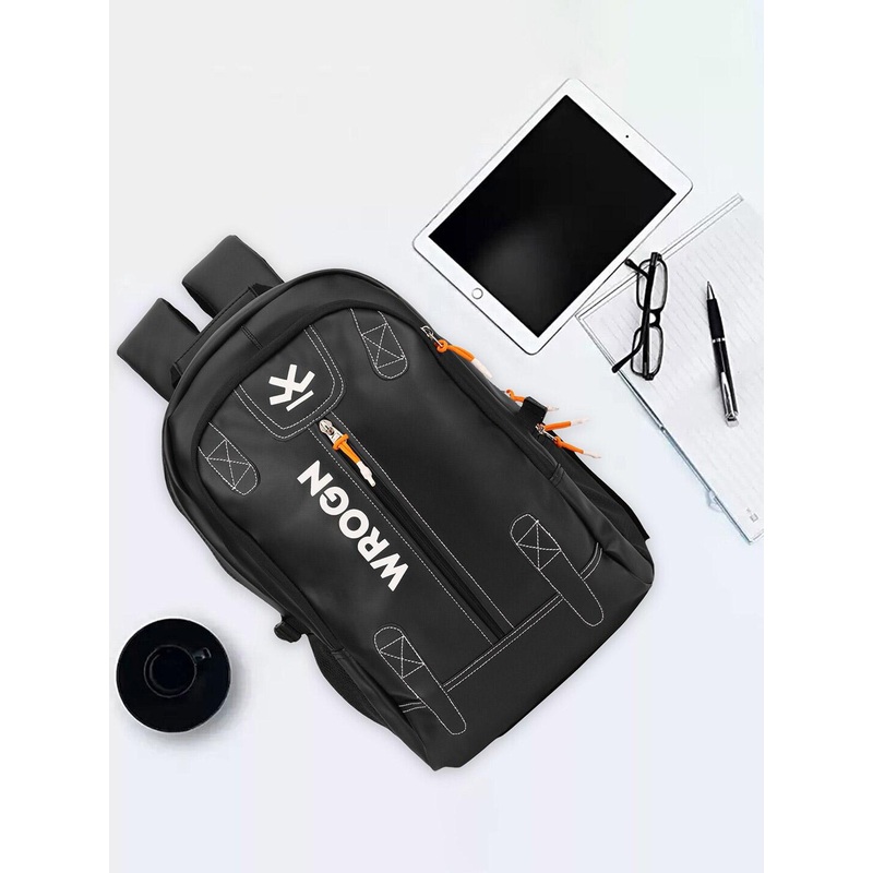 WROGN Brand Logo Printed Padded Backpack With Rain Cover 36 L