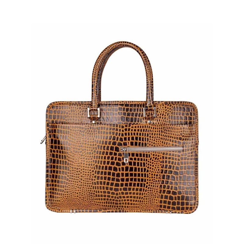 AMOREE Textured Leather Laptop Bag
