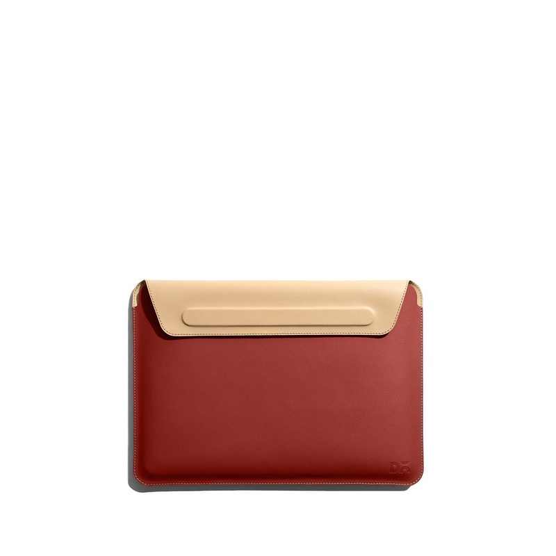 DailyObjects Unisex Red & Cream-Coloured Laptop Sleeve
