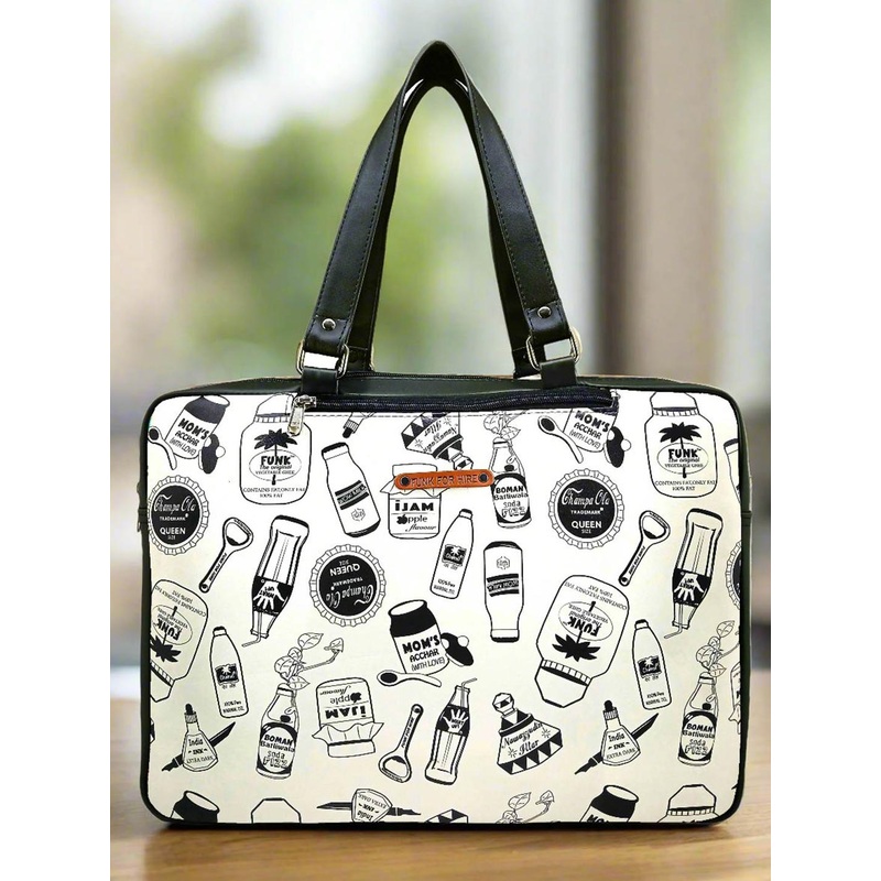 Funk For Hire Printed PU Laptop Bag