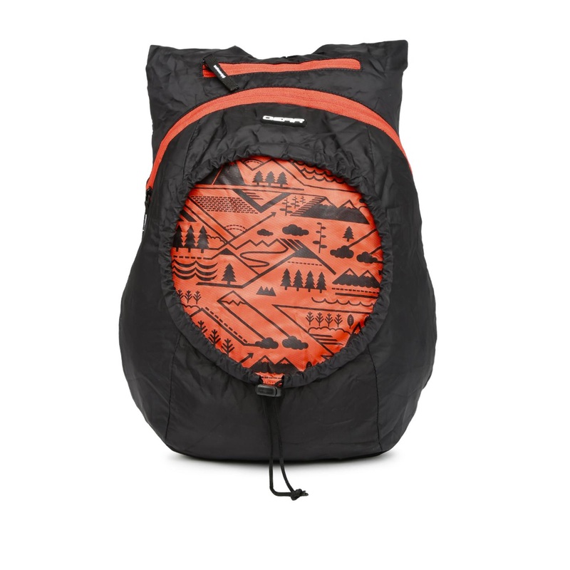 Gear Unisex Black & Orange Foldable Backpack