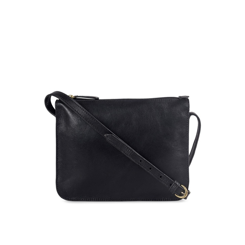 Hidesign Men Black Solid Leather Messenger Bag