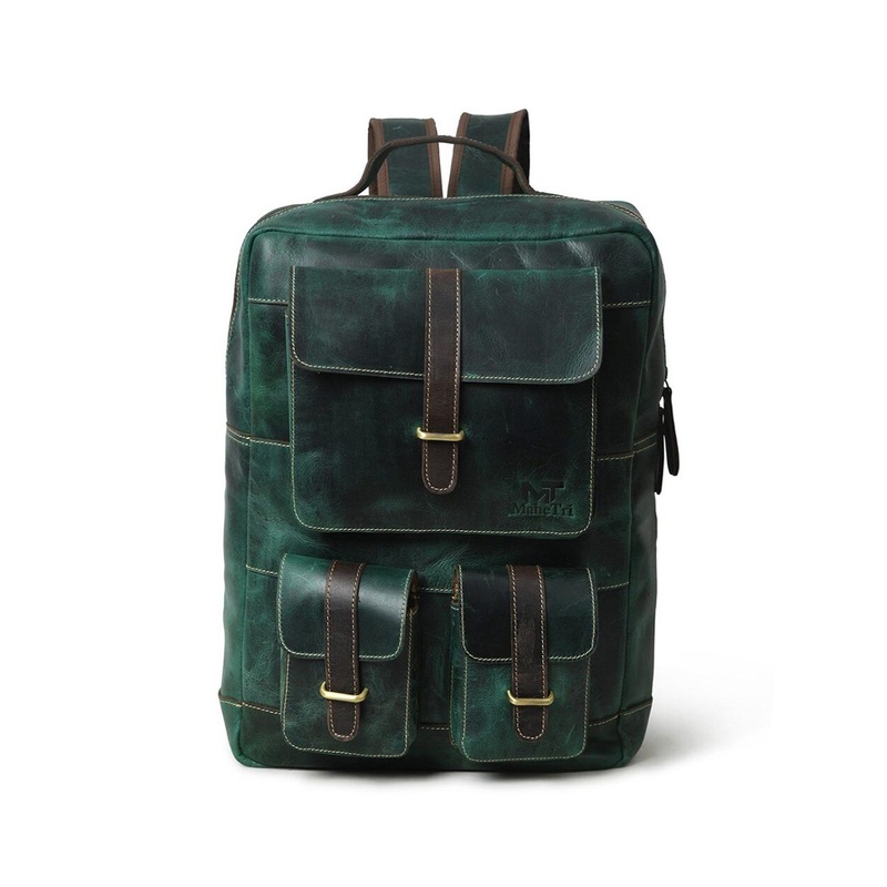 MaheTri Greenfield Premium Leather Backpack