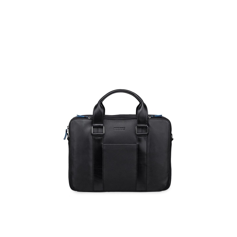 MAI SOLI Men Textured Leather Multi-Pockets Carter Laptop Bag