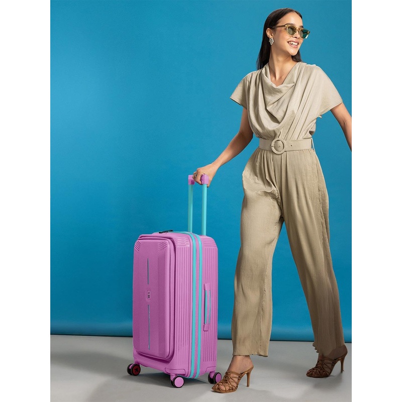 Nasher Miles Alexandria Polypropylene Medium Purple Blue Trolley Bag – 24 Inch (65 cm)