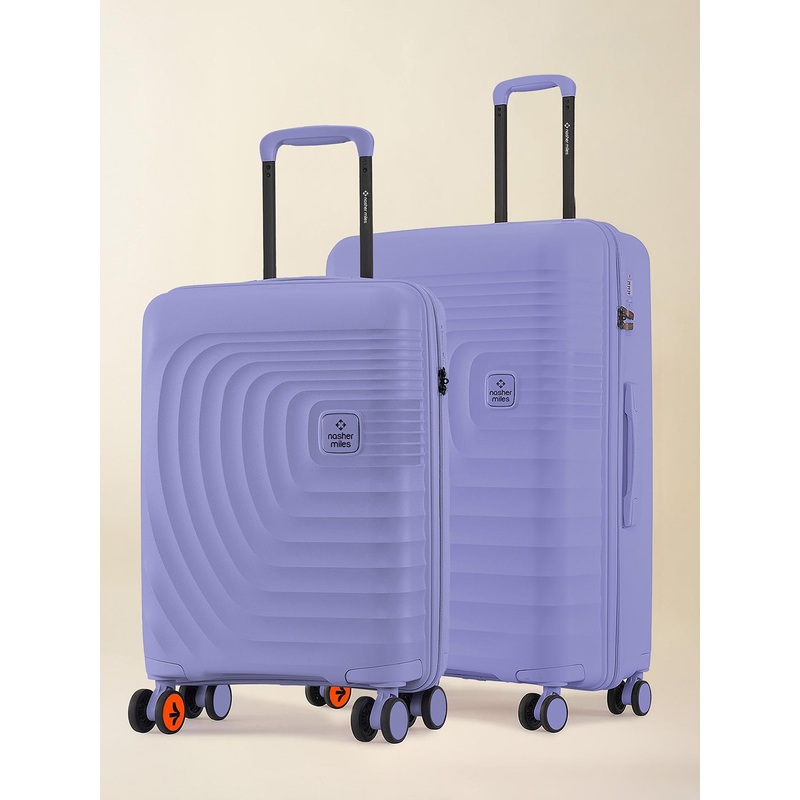 Nasher Miles Boston Polypropylene Small-Medium Purple Trolley Bags (55-65 cm)