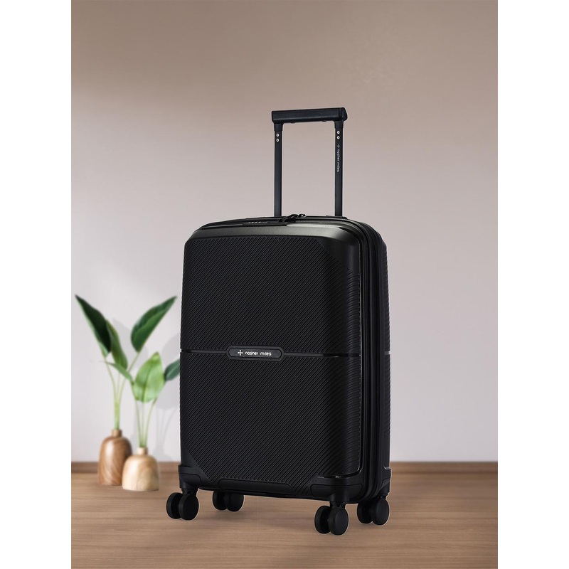 Nasher Miles Hawaii Polypropylene TSA Lock Cabin Black Trolley Bag – 20 Inch (55 cm)