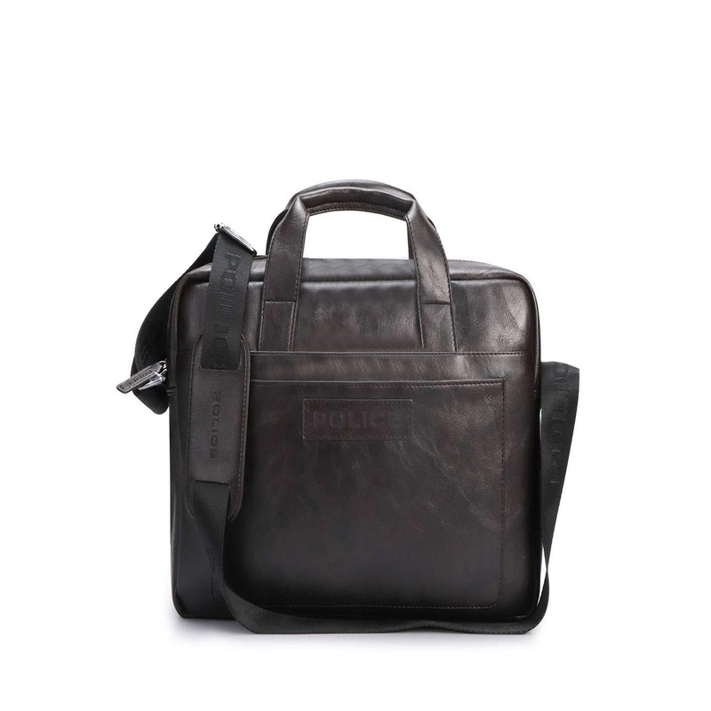 Police Slim Vegan Leather Laptop Bag