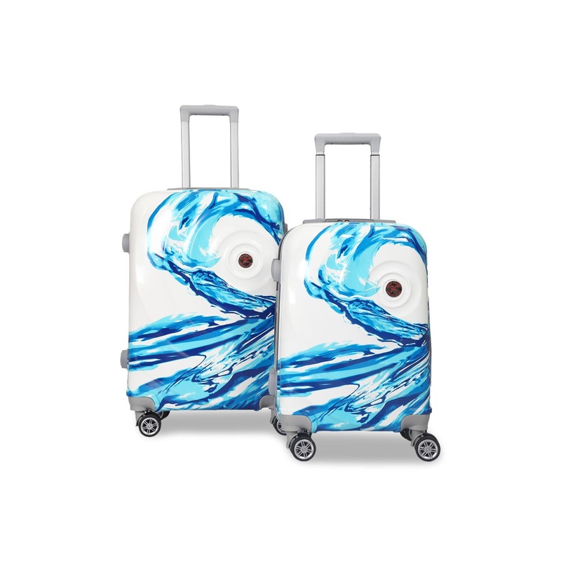 Polo Class Blue Set of 2 Printed Hard Case 360 Degree Rotation Trolley Bag