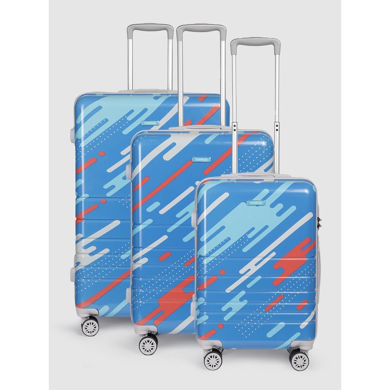 Teakwood Leathers Milkyway Set of 3 360 Degree Rotation Hard-Sided Trolley Bags 182L